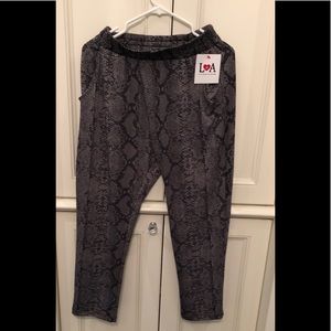 🍒Snake-print Jersey pant